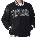 Golden State Warriors Clutch Hitter Black Varsity Jacket