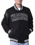 Golden State Warriors Clutch Hitter Black Varsity Jacket