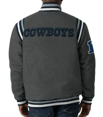 Gray Dallas Cowboys Varsity Wool Jacket