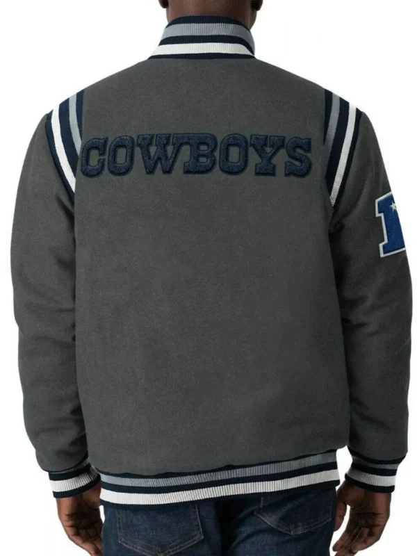Gray Dallas Cowboys Varsity Wool Jacket
