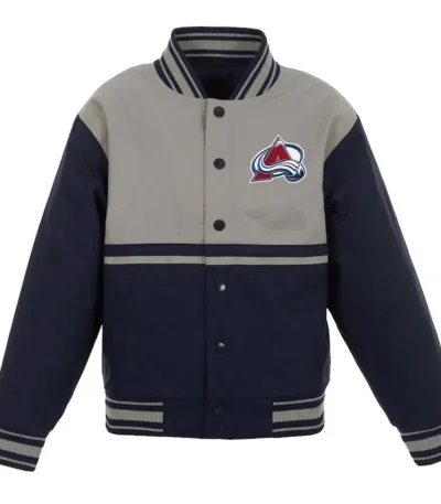 Gray-Navy Youth Colorado Avalanche Poly Twill Jacket