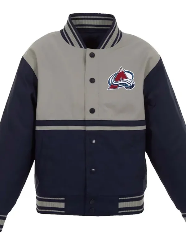 Gray-Navy Youth Colorado Avalanche Poly Twill Jacket