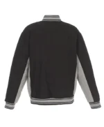 Colorado Rockies Accent Gray and Black Wool Varsity Jacket