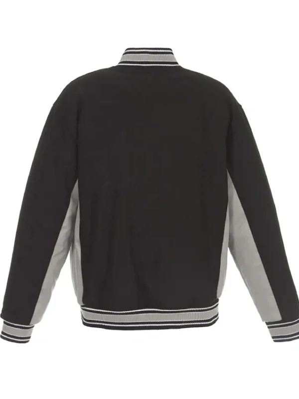 Colorado Rockies Accent Gray and Black Wool Varsity Jacket