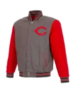 Gray/Red Cincinnati Reds Varsity Wool Jacket