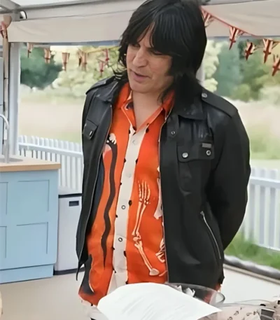 Great British Bake Off Noel Fielding Black Leather Jacket