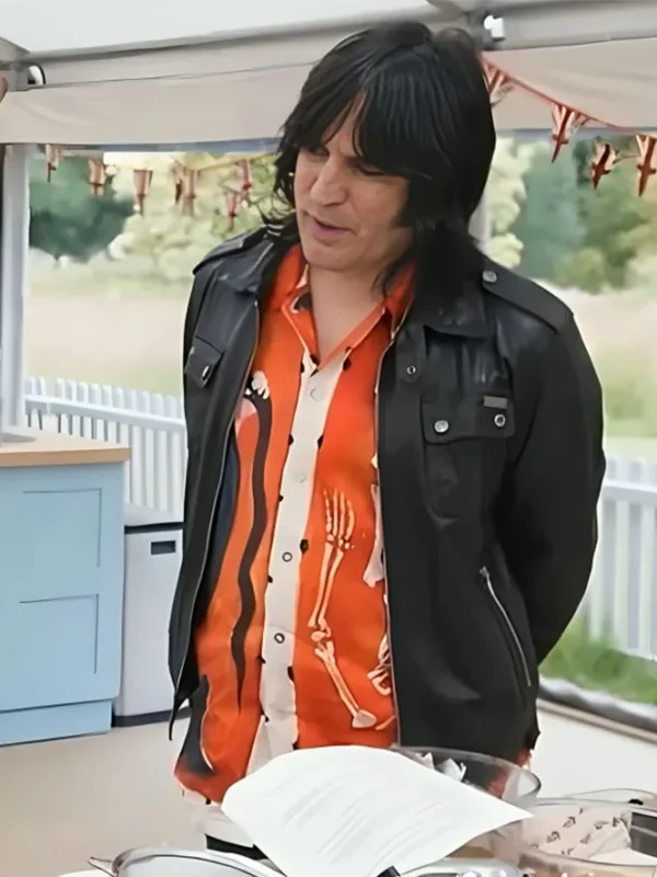 Great British Bake Off Noel Fielding Black Leather Jacket