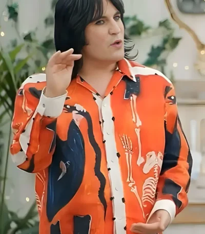 Great British Bake Off S15 Noel Fielding Orange Ramblin Shirt