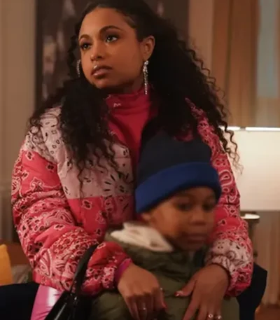 Hannaha Hall The Chi S5 E1 Pink Bomber Jacket