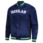 Hardwood Classics Dallas Mavericks Navy Blue Satin Jacket