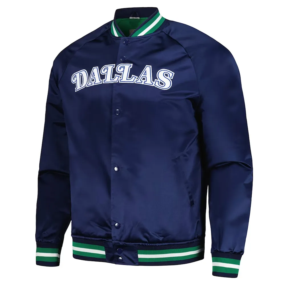 Hardwood Classics Dallas Mavericks Navy Blue Satin Jacket Hardwood Classics Dallas Mavericks Navy Blue Satin Jacket