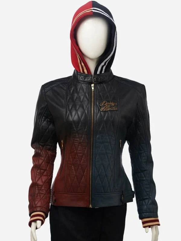 Harley Quinn Daddy’s Lil’ Monster Quilted Black Jacket