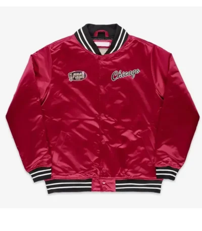 Heavyweight Chicago Bulls Scarlet Satin Jacket