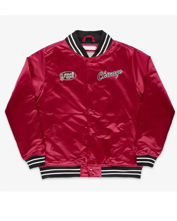 Heavyweight Chicago Bulls Scarlet Satin Jacket Heavyweight Chicago Bulls Scarlet Satin Jacket