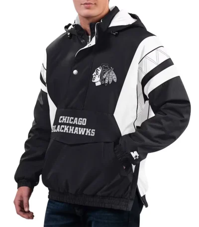 Home Team Chicago Blackhawks Half-Zip Hoodie Jacket