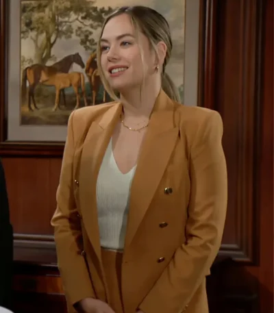 Hope Logan Bold and the Beautiful Brown Long Blazer
