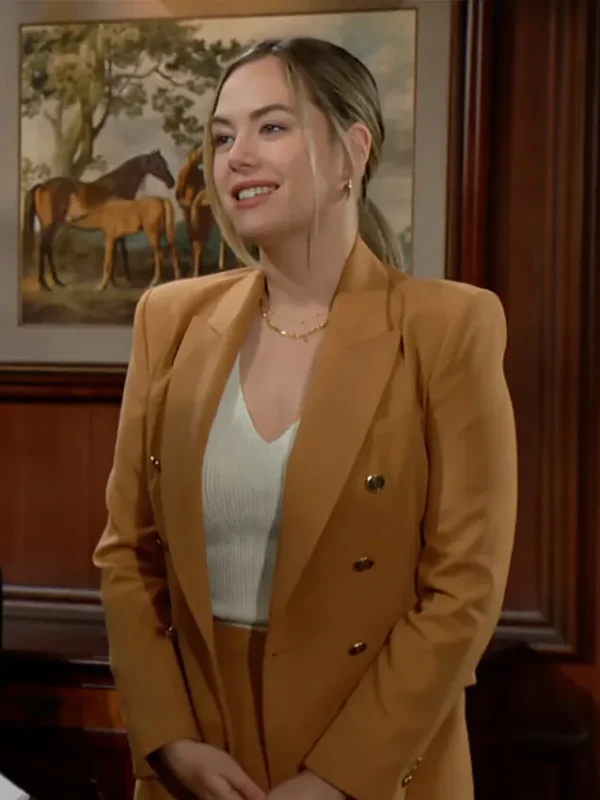 Hope Logan Bold and the Beautiful Brown Long Blazer
