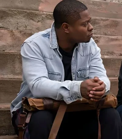 Jason Mitchell The Chi S2 E9 Blue Denim Jacket