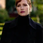 Jessica Chastain The 355 Mace Black Wool Coat