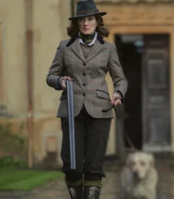 Joely Richardson The Gentlemen 2024 Checkered Blazeru