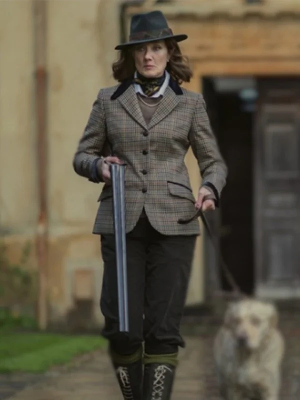 Joely Richardson The Gentlemen 2024 Checkered Blazeru
