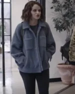 Joey King The In Between Grey Wool Jacket