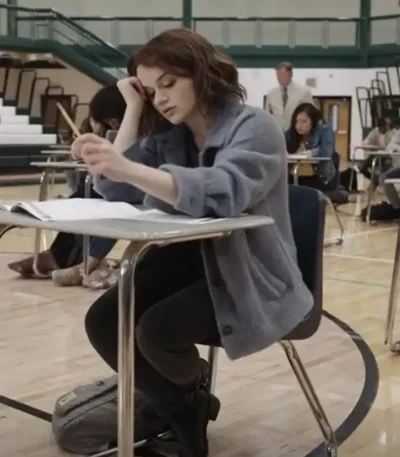 Joey King The In Between Grey Wool Jacket