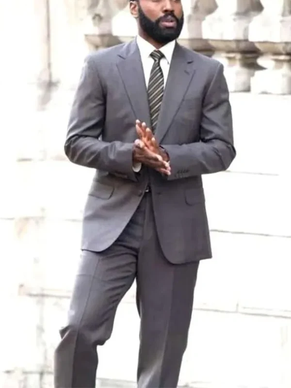 John David Washington Tenet Grey Suit