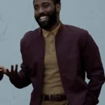 John David Washington Tenet Maroon Bomber Jacket