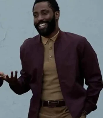 John David Washington Tenet Maroon Bomber Jacket
