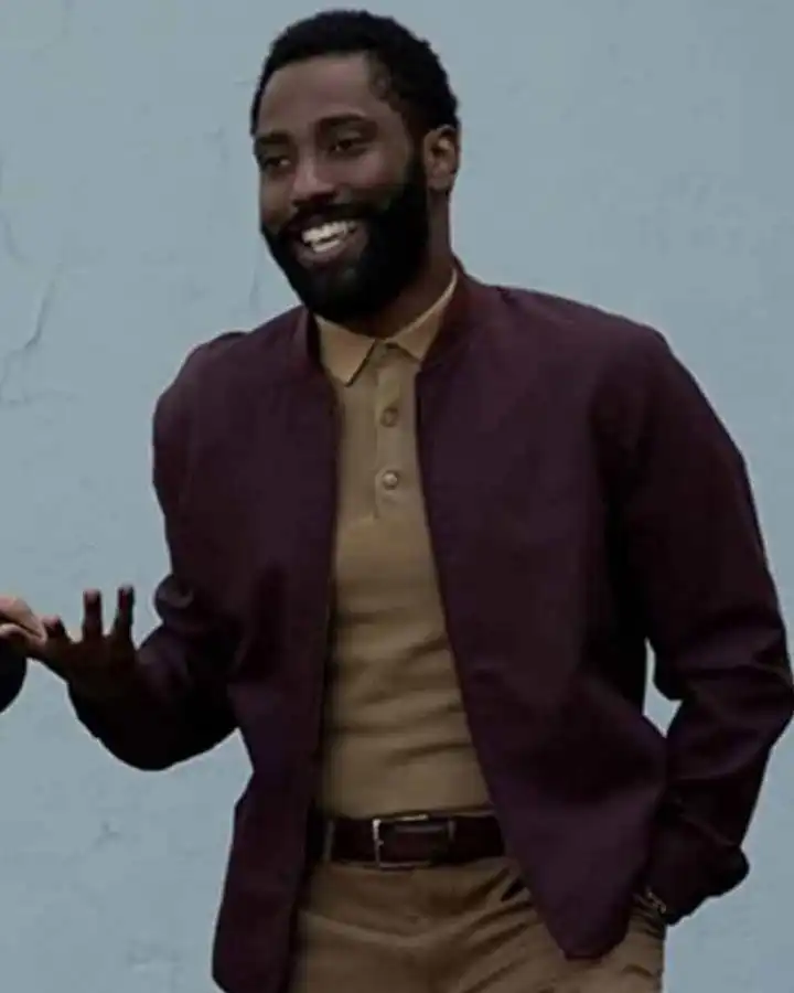John David Washington Tenet Maroon Bomber Jacket John David Washington Tenet Maroon Bomber Jacket