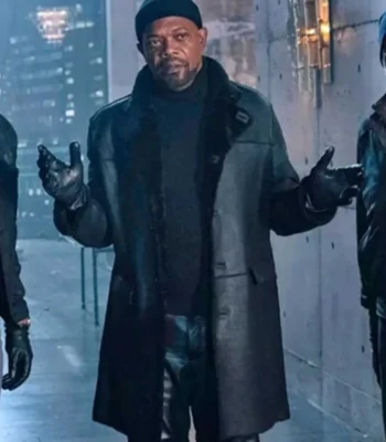 John Shaft 2019 Black Shearling Fur Leather Coat