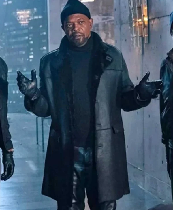 John Shaft 2019 Black Shearling Fur Leather Coat