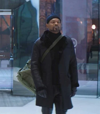 John Shaft 2019 Black Shearling Fur Leather Coat