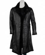 John Shaft 2019 Black Shearling Fur Leather Coat