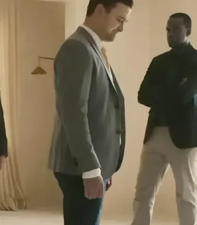Justin Timberlake Reptile (Movie 2023) Grey Blazer
