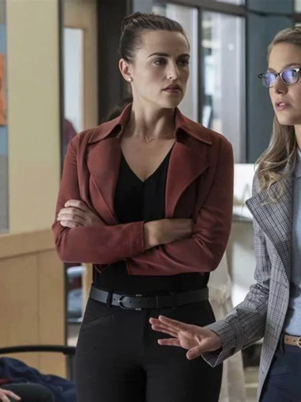 Katie McGrath Supergirl Maroon Cropped Jacket