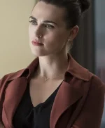 Katie McGrath Supergirl Maroon Cropped Jacket