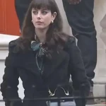 Kaya Scodelario The Gentlemen 2024 Black Long Coat