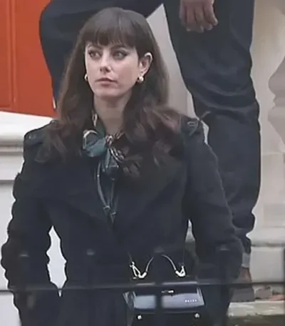 Kaya Scodelario The Gentlemen 2024 Black Long Coat