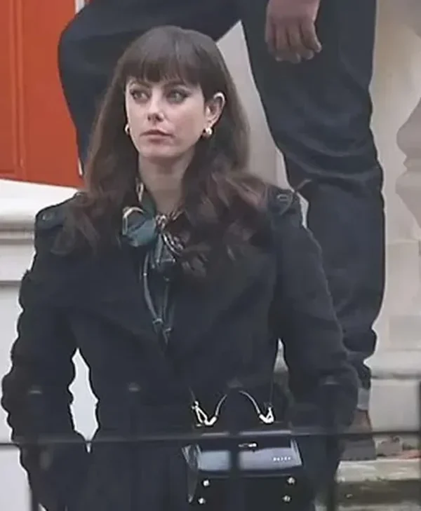 Kaya Scodelario The Gentlemen 2024 Black Long Coat