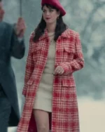 Kaya Scodelario The Gentlemen 2024 Red And White Wool Coat