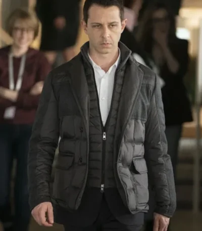 Kieran Culkin Succession S03 Black Puffer Jacket