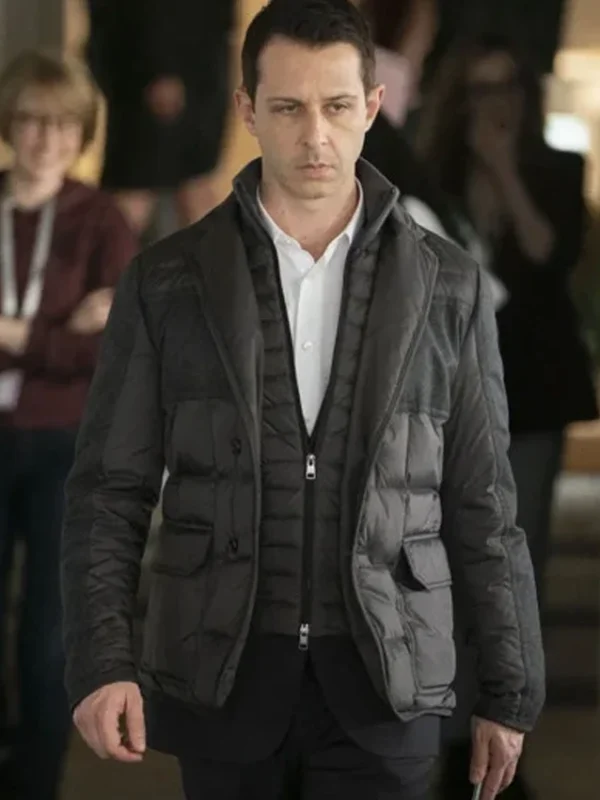 Kieran Culkin Succession S03 Black Puffer Jacket
