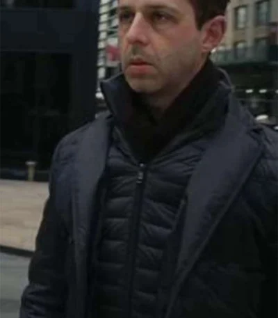 Kieran Culkin Succession S03 Black Puffer Jacket