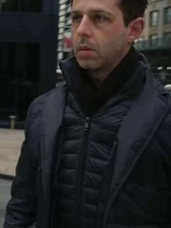 Kieran Culkin Succession S03 Black Puffer Jacket