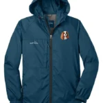 King Charles Spaniel Mens Embroidered Packable Wind Cavalier Jacket