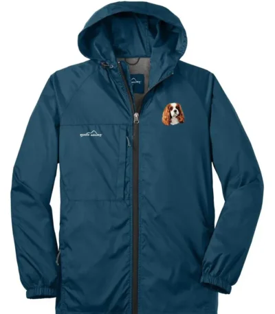 King Charles Spaniel Mens Embroidered Packable Wind Cavalier Jacket
