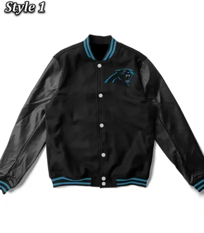 Letterman Carolina Panthers Black Wool-Leather Jacket