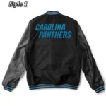 Letterman Carolina Panthers Black Wool-Leather Jacket